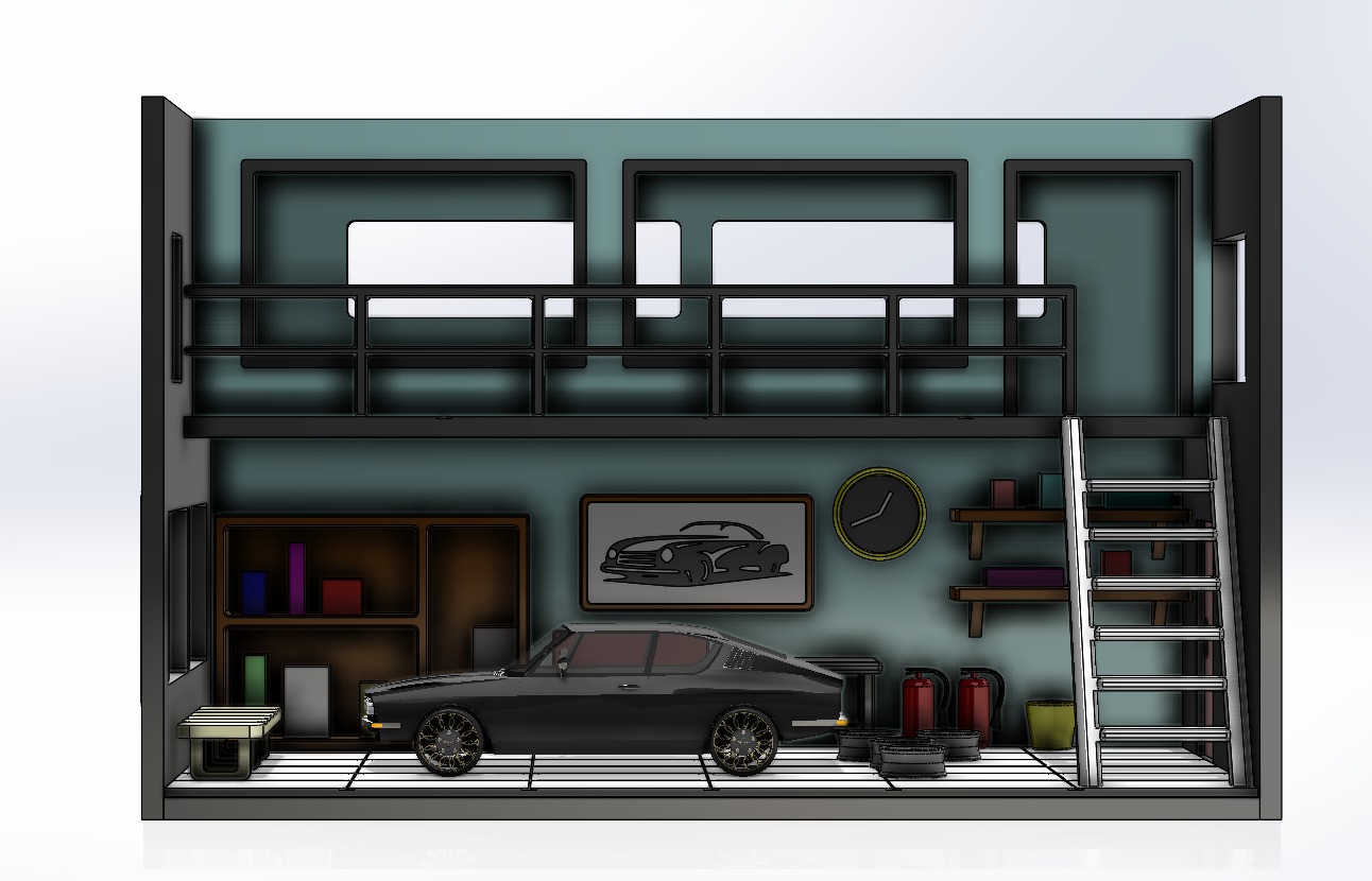 car garage model 3D print model_4