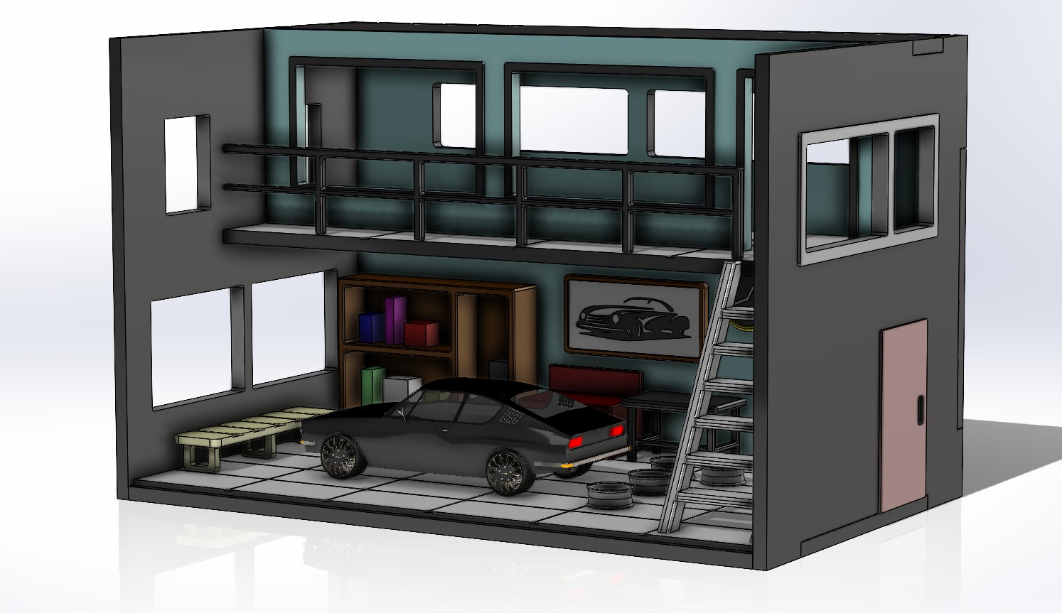 car garage model 3D print model_1