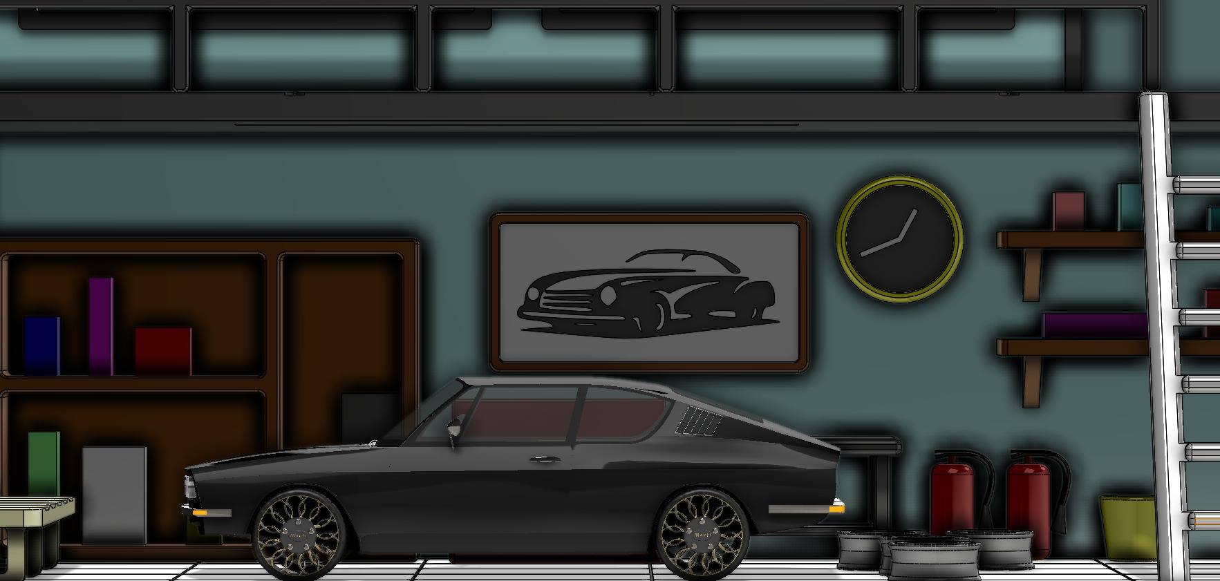 car garage model 3D print model_10