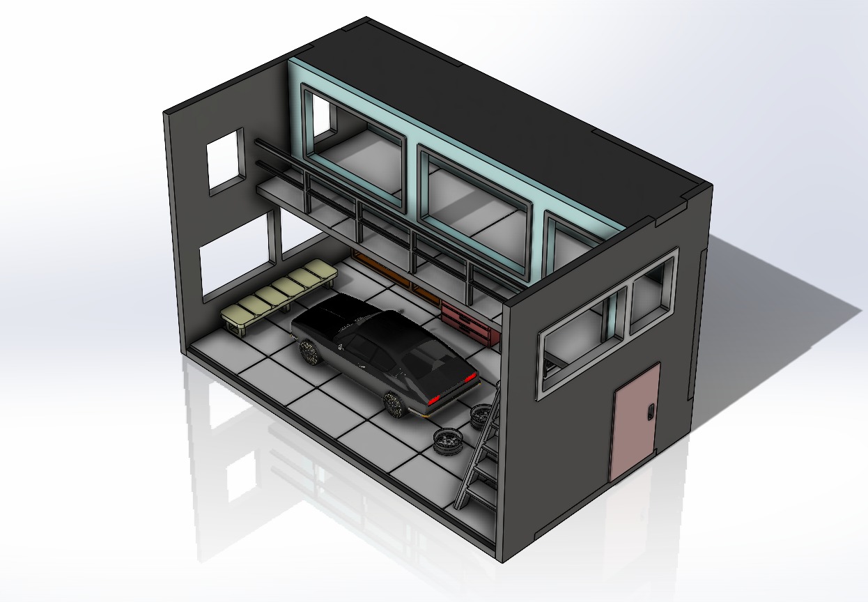 car garage model 3D print model_5