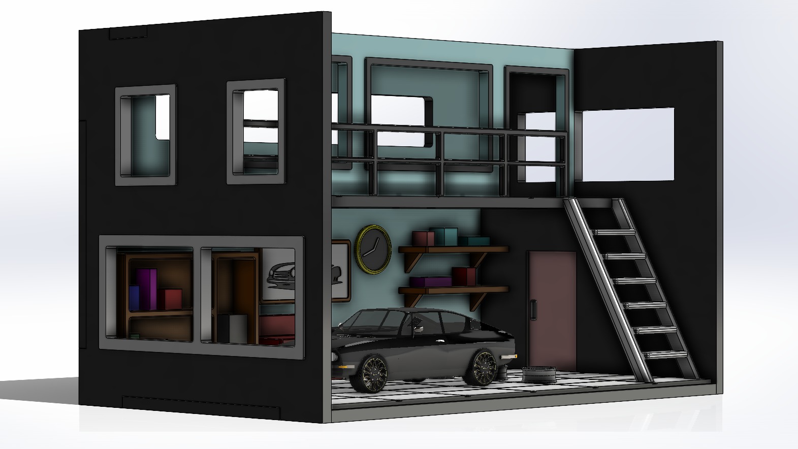 car garage model 3D print model_2