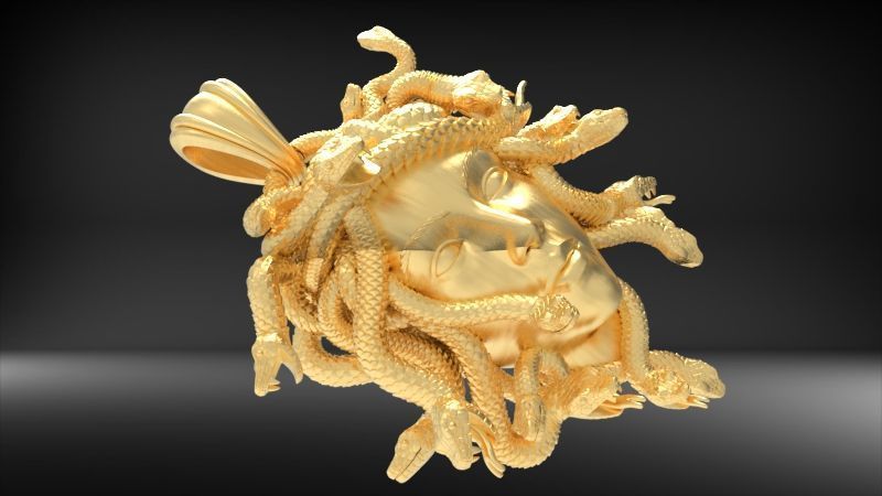 Medusa Head pendant  3D print model_6