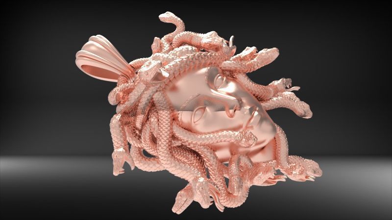 Medusa Head pendant  3D print model_3