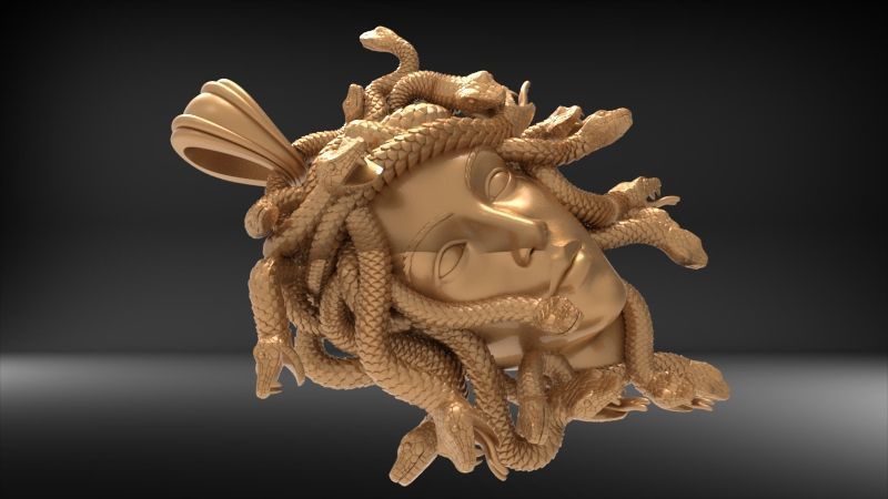 Medusa Head pendant  3D print model_8