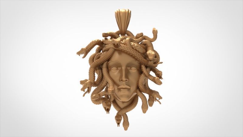 Medusa Head pendant  3D print model_16