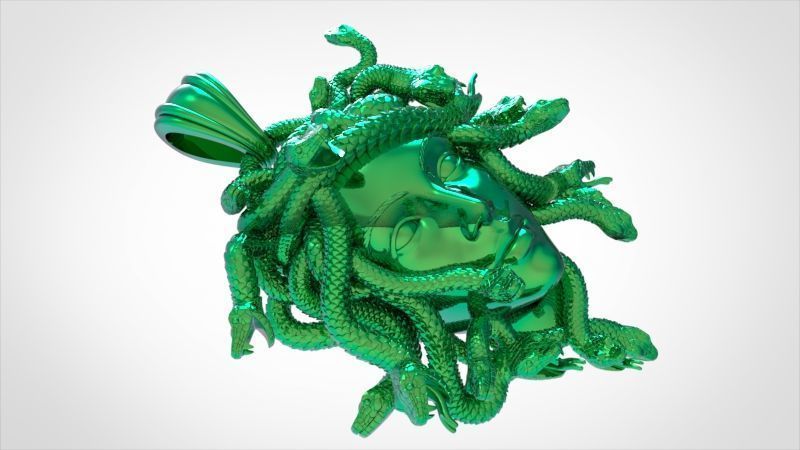 Medusa Head pendant  3D print model_34
