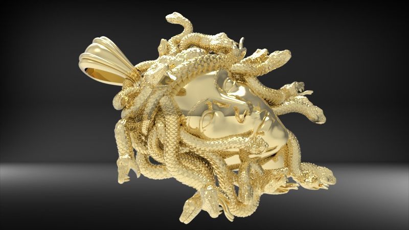 Medusa Head pendant  3D print model_35