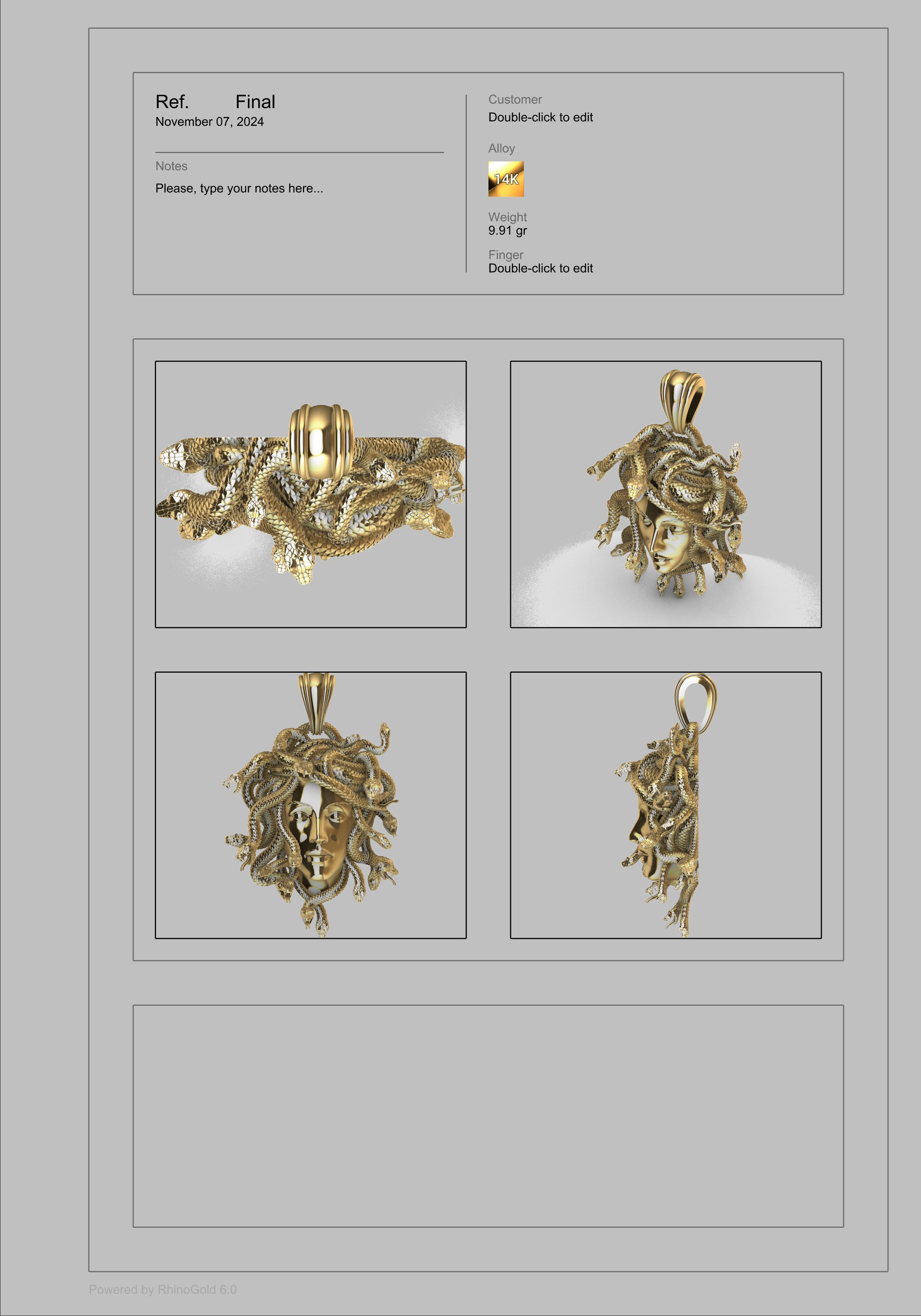 Medusa Head pendant  3D print model_13