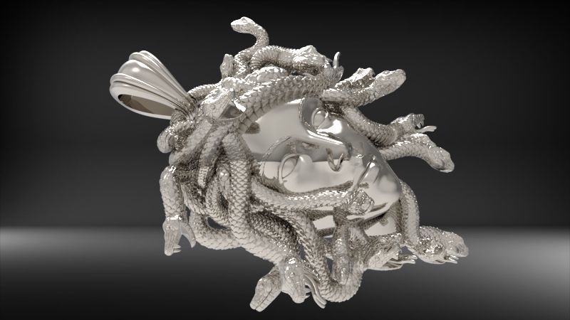 Medusa Head pendant  3D print model_2
