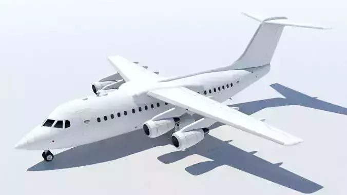 BAe 146-200 Avro RJ85 Static Blank Low-poly 3D model