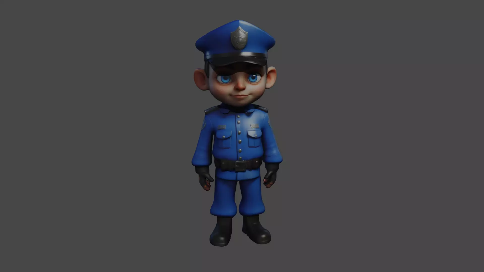 Baby Police Toon Kid Guardian Free low-poly 3D model