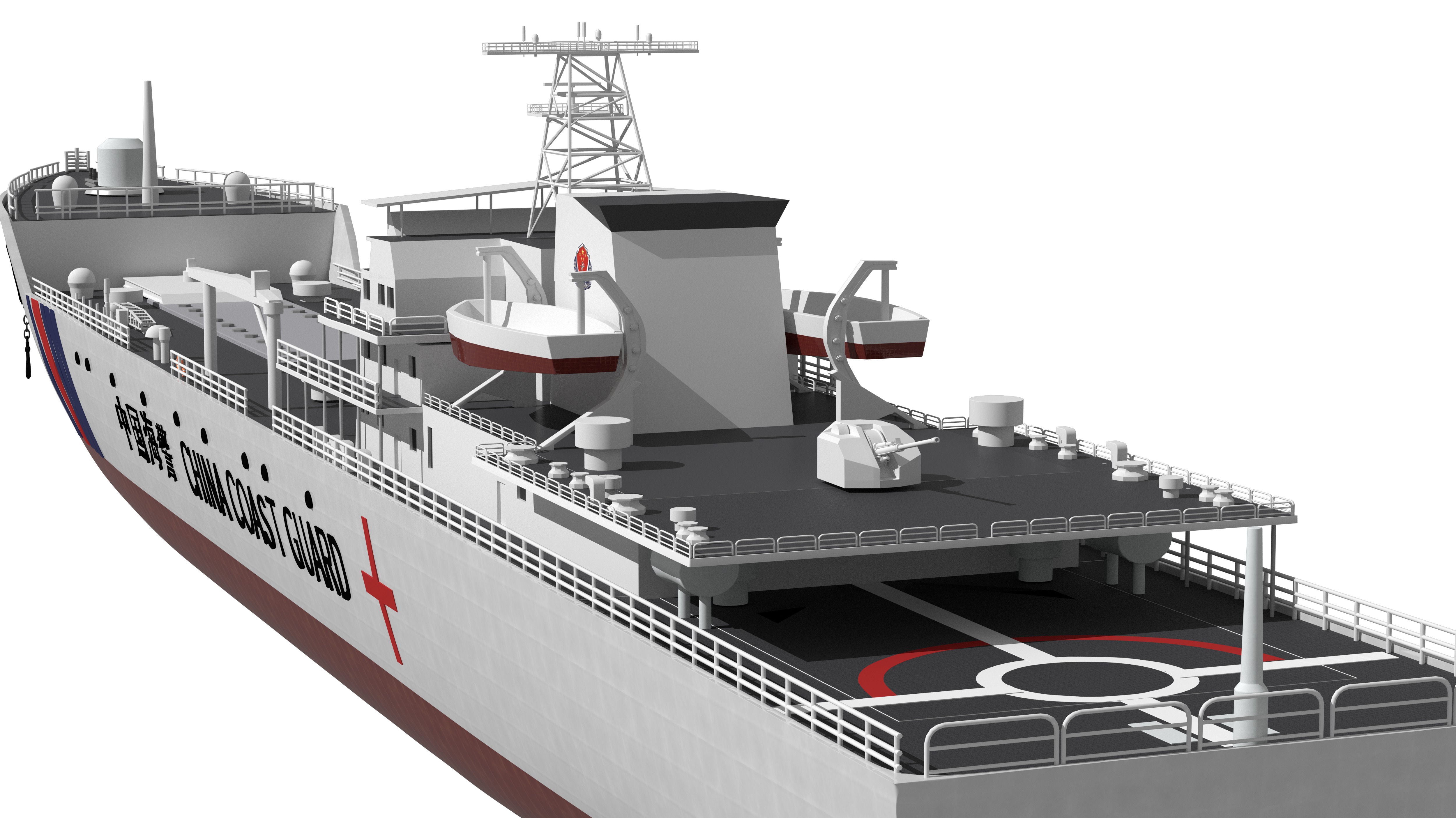 China Coast Guard Jingyi 01 Hospital Ship 3D model_11