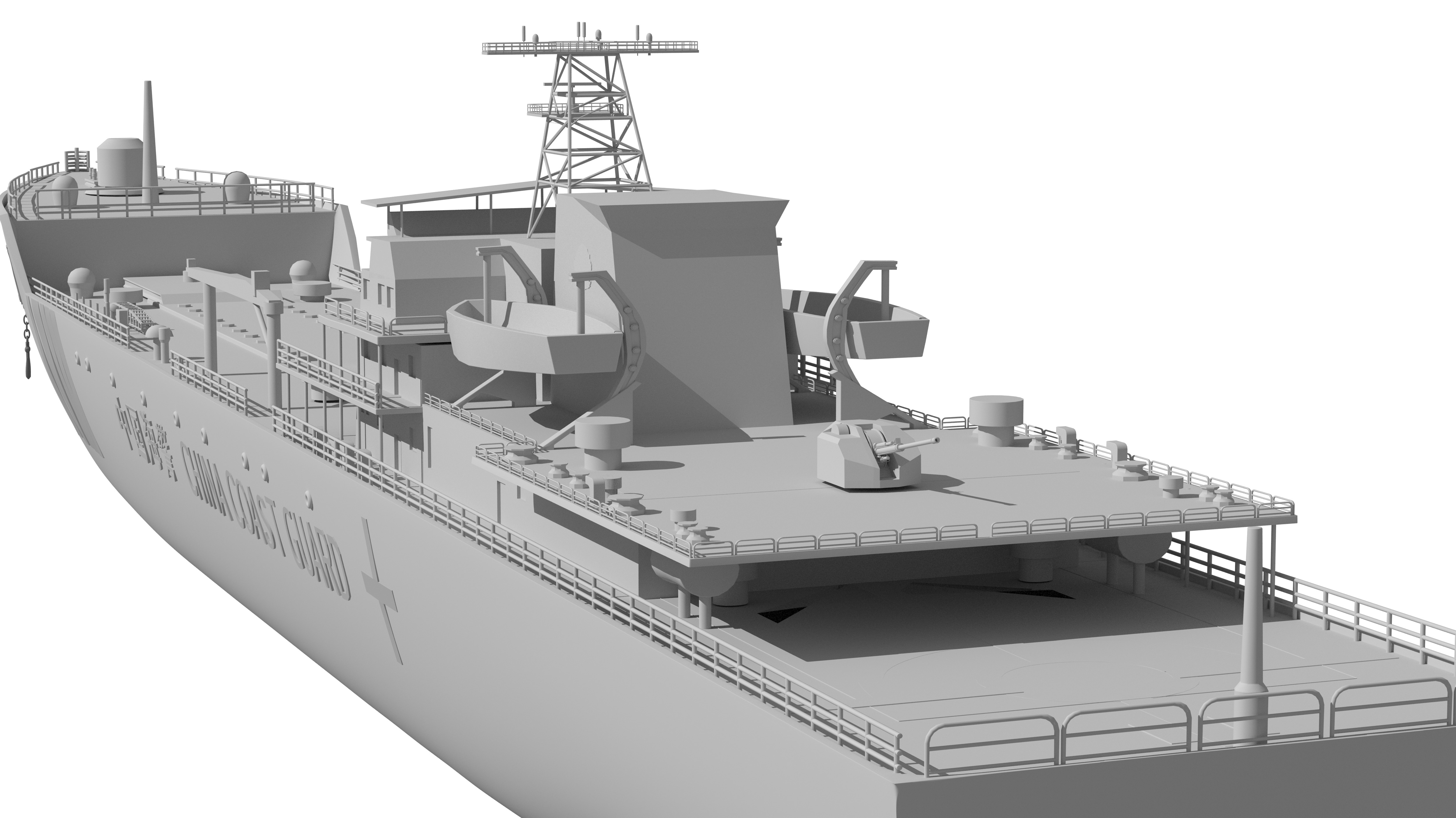 China Coast Guard Jingyi 01 Hospital Ship 3D model_32