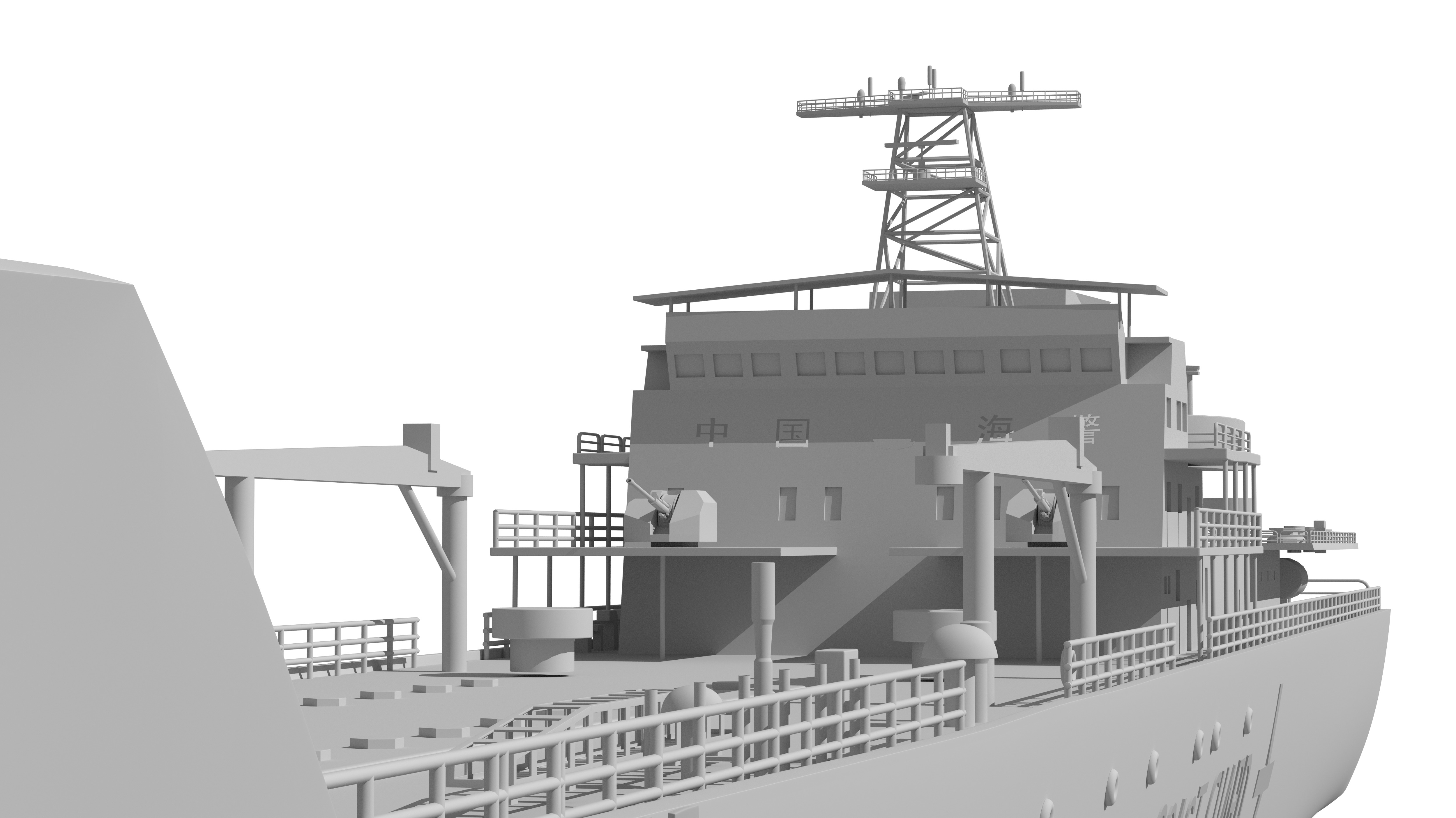 China Coast Guard Jingyi 01 Hospital Ship 3D model_38