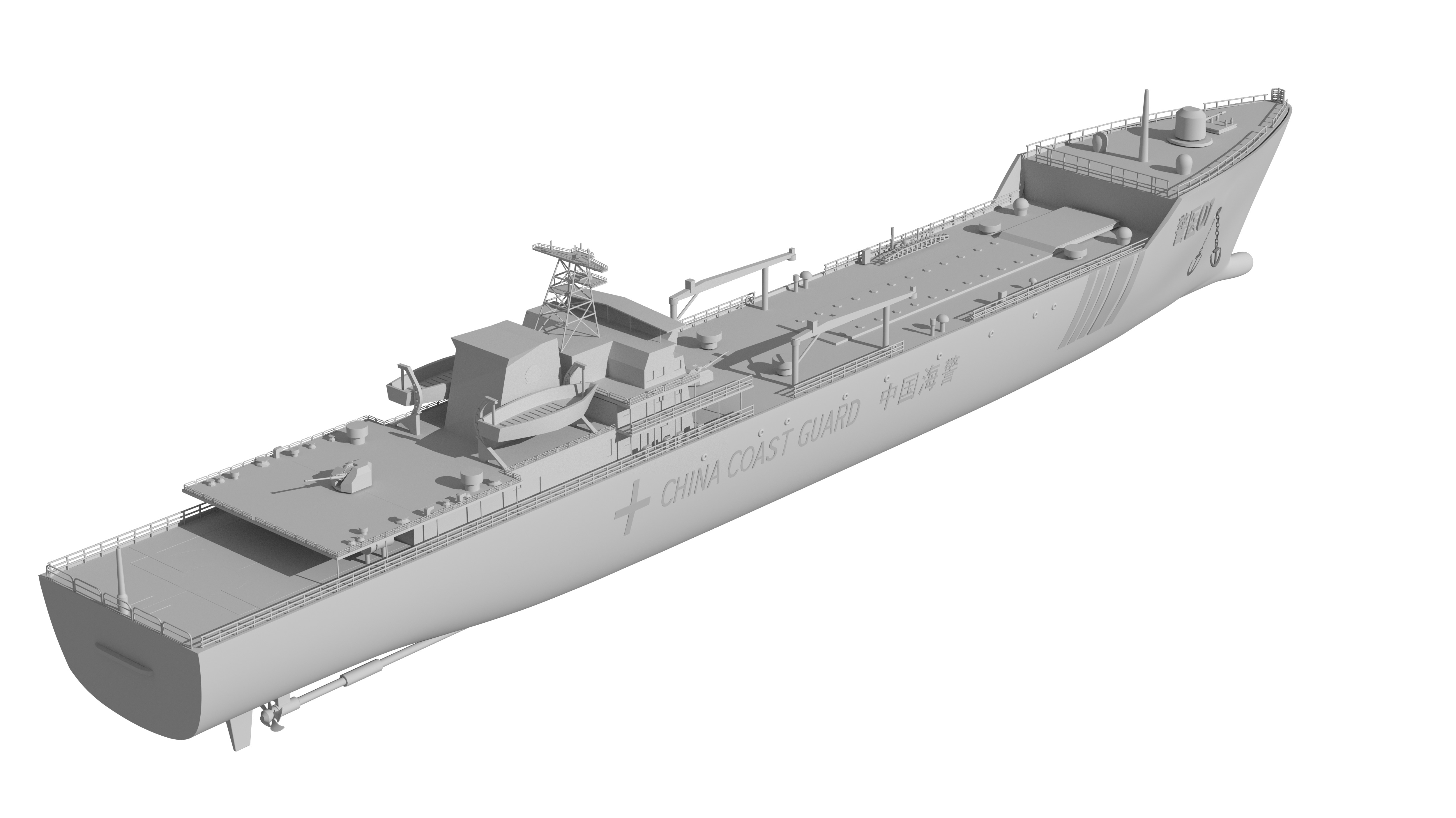 China Coast Guard Jingyi 01 Hospital Ship 3D model_27