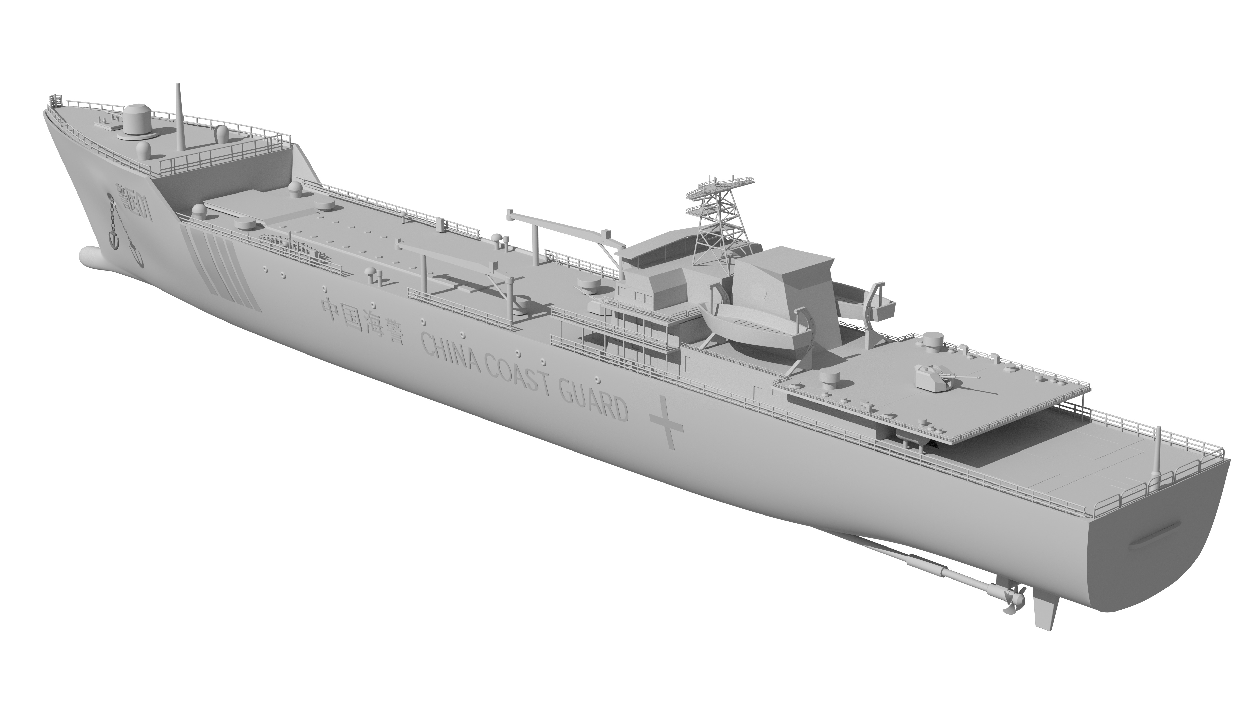 China Coast Guard Jingyi 01 Hospital Ship 3D model_37