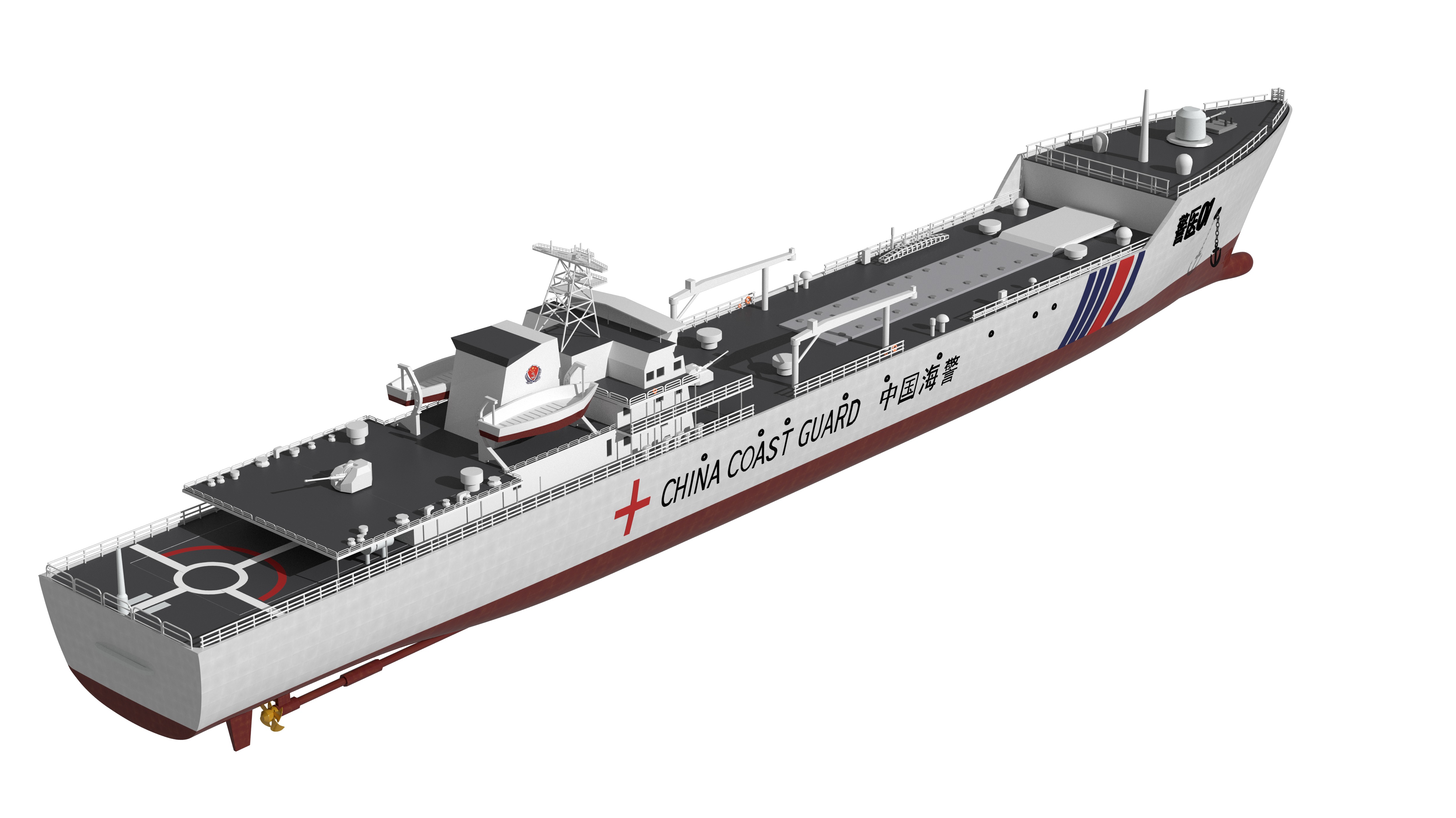 China Coast Guard Jingyi 01 Hospital Ship 3D model_13