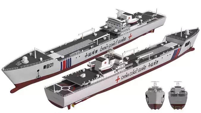 China Coast Guard Jingyi 01 Hospital Ship 3D model