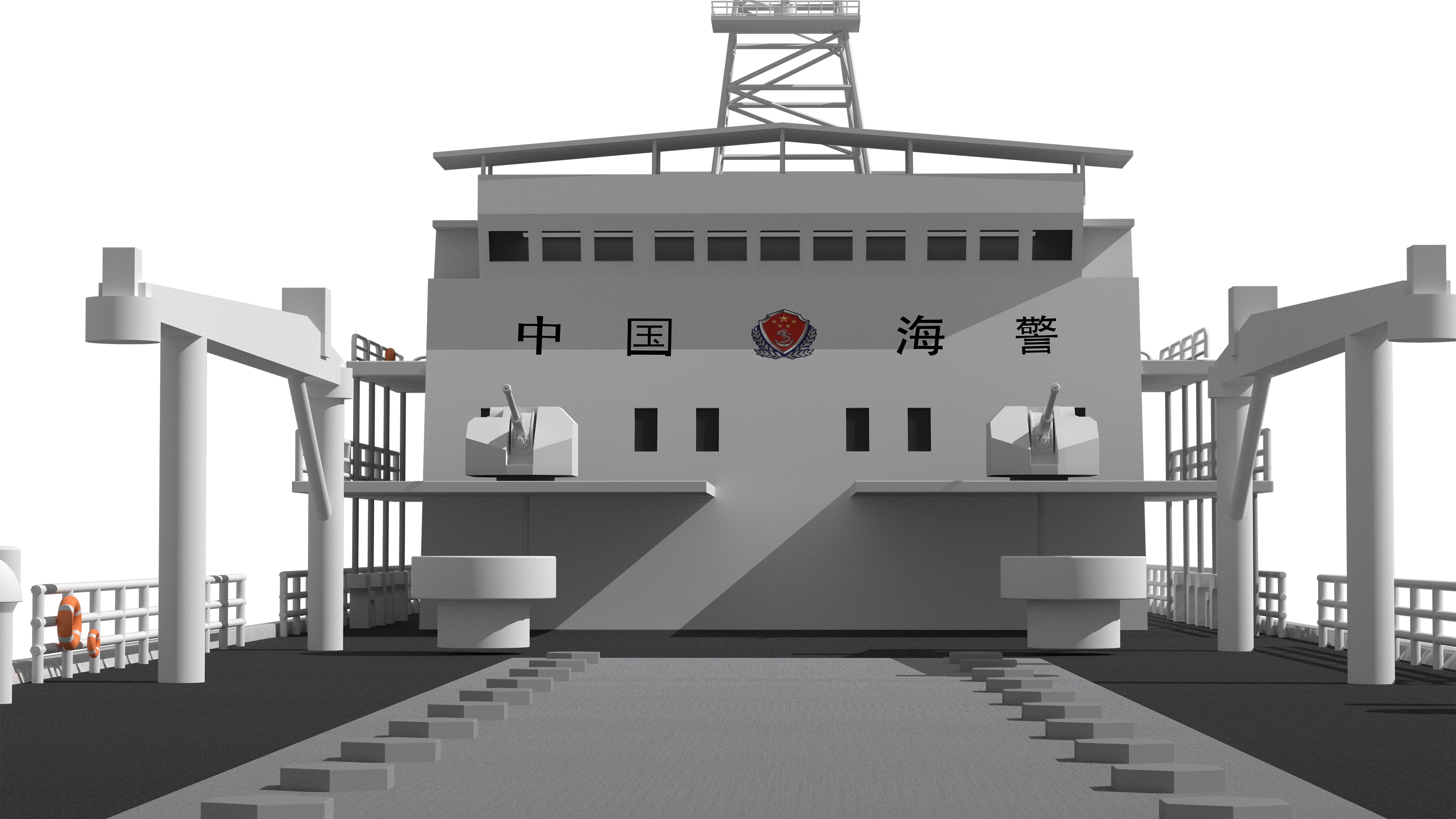 China Coast Guard Jingyi 01 Hospital Ship 3D model_9