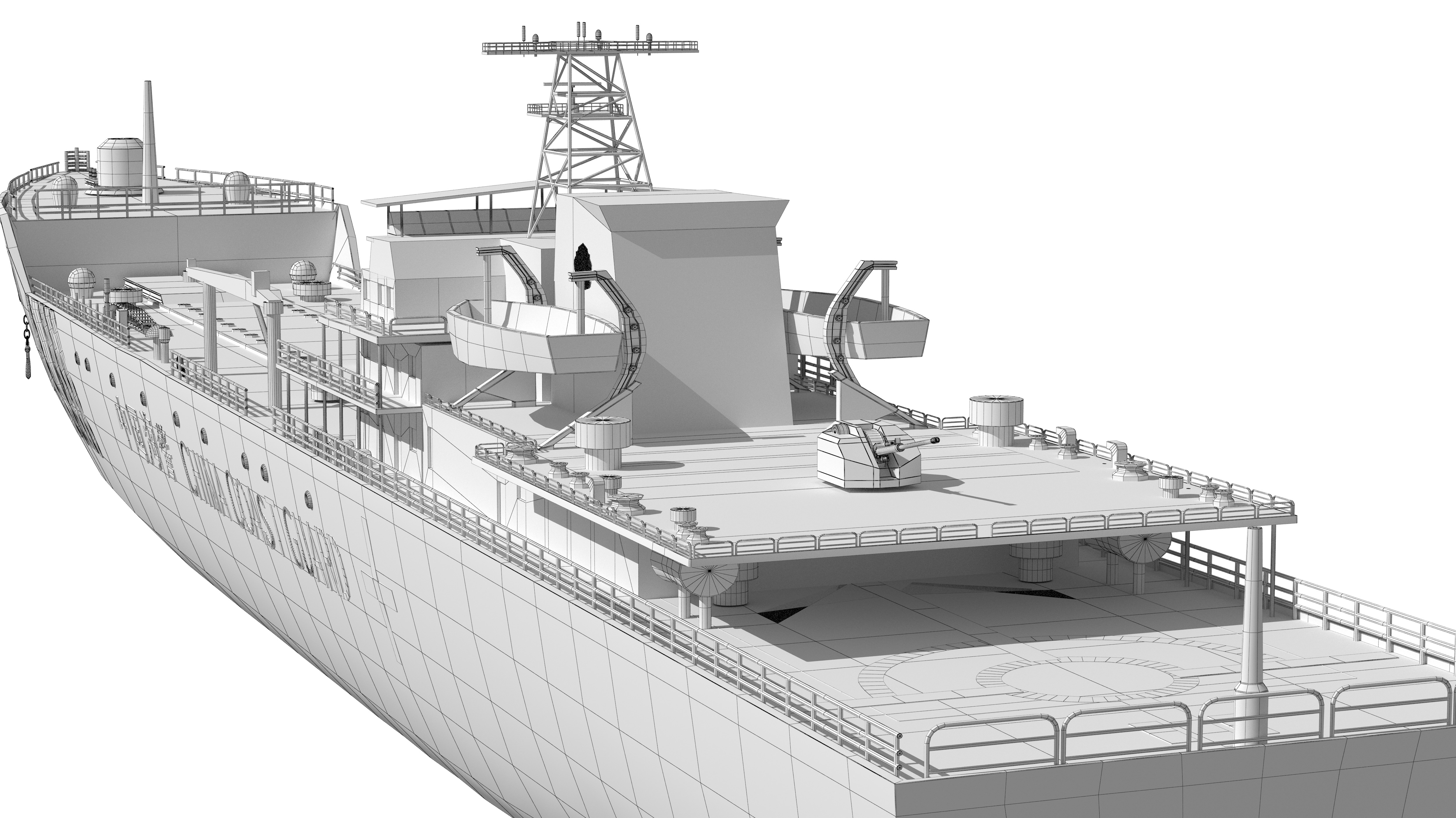 China Coast Guard Jingyi 01 Hospital Ship 3D model_22