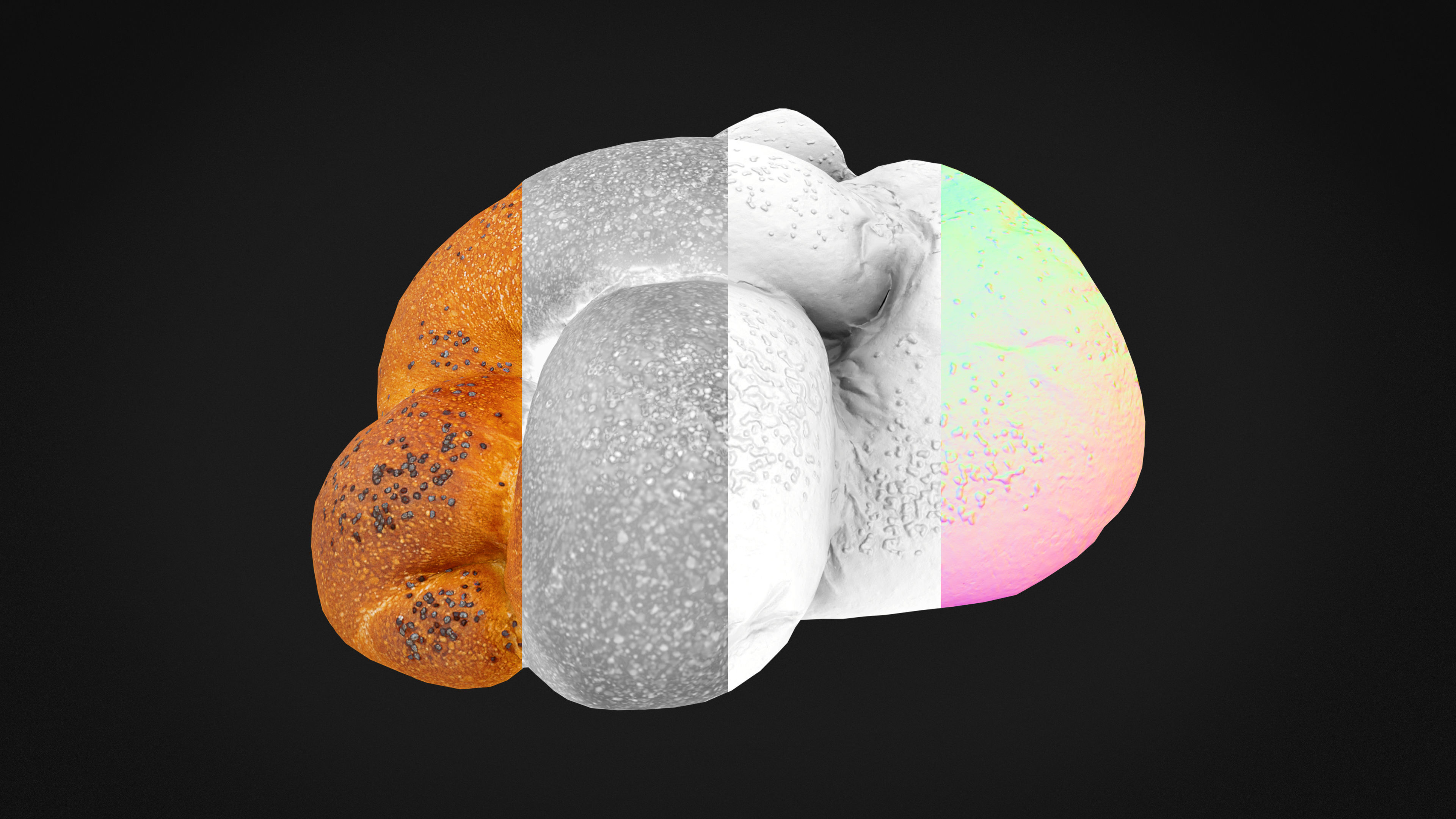 Bun With Poppy Seeds PBR Low-poly 3D model_7