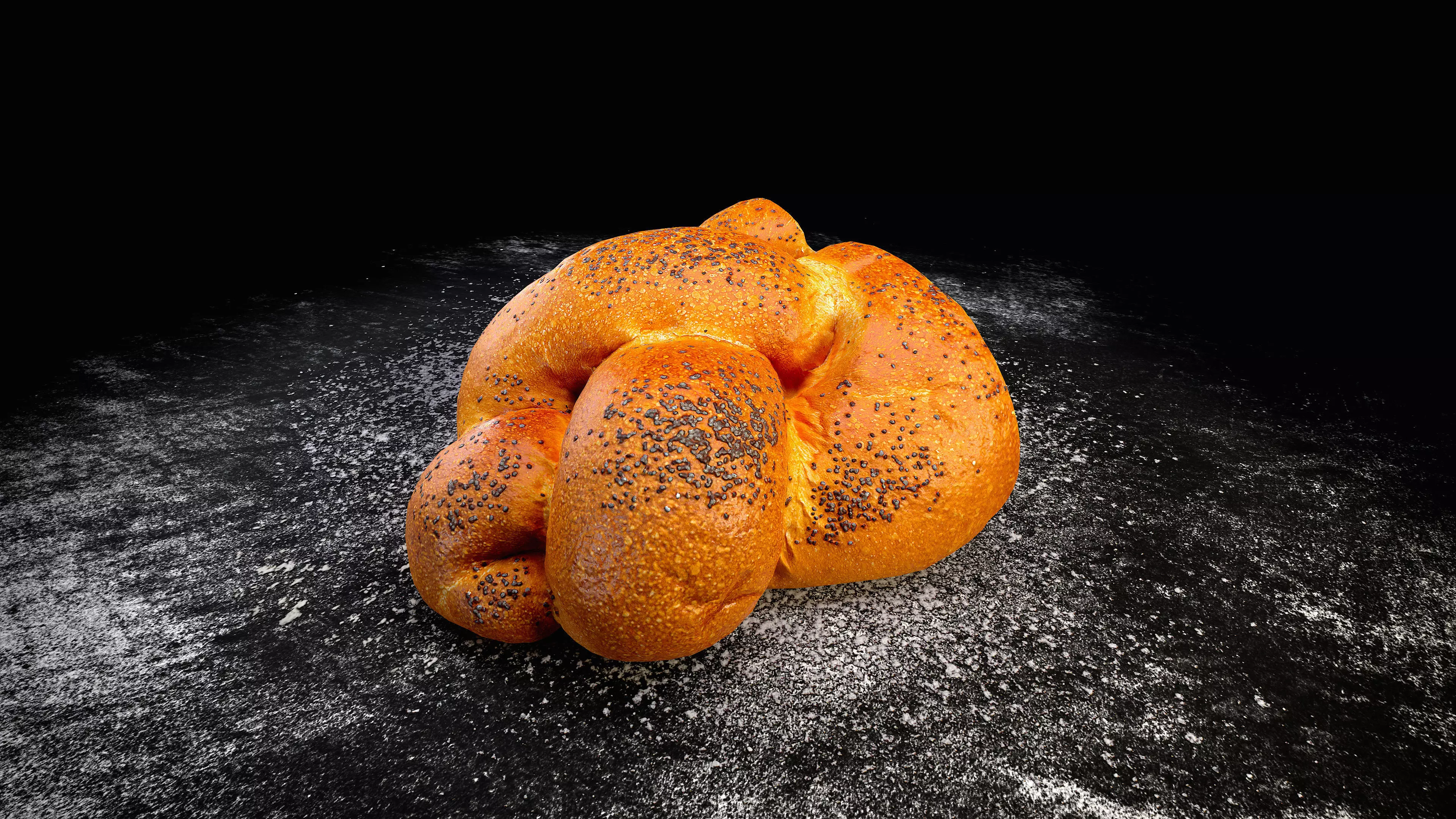 Bun With Poppy Seeds PBR Low-poly 3D model_0