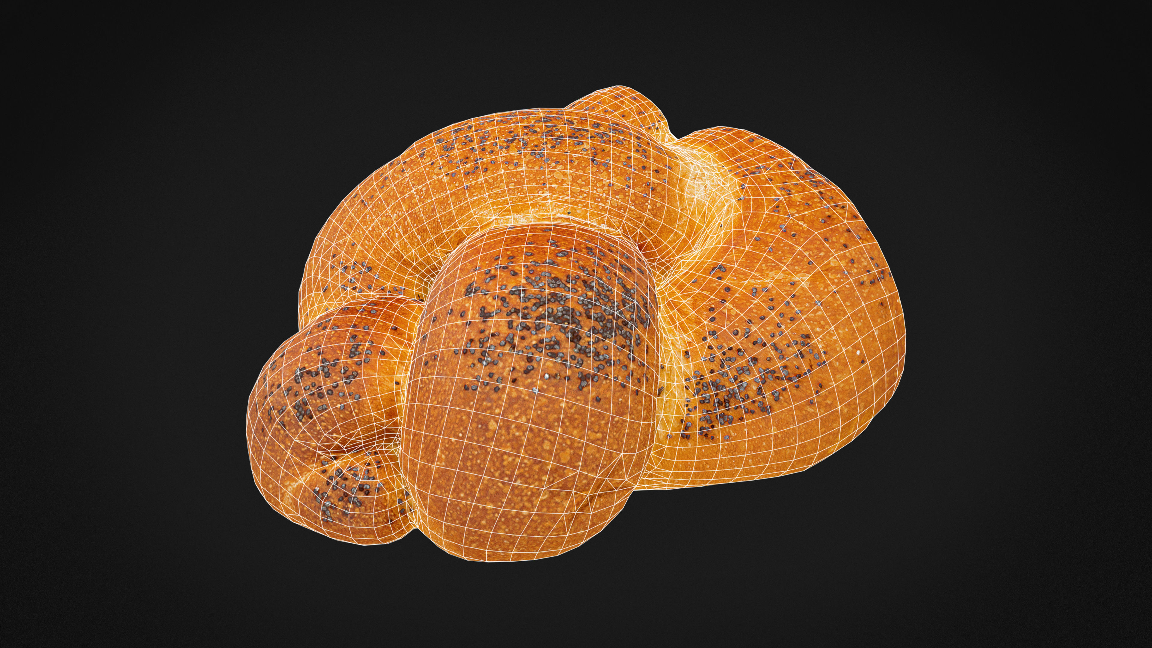 Bun With Poppy Seeds PBR Low-poly 3D model_8
