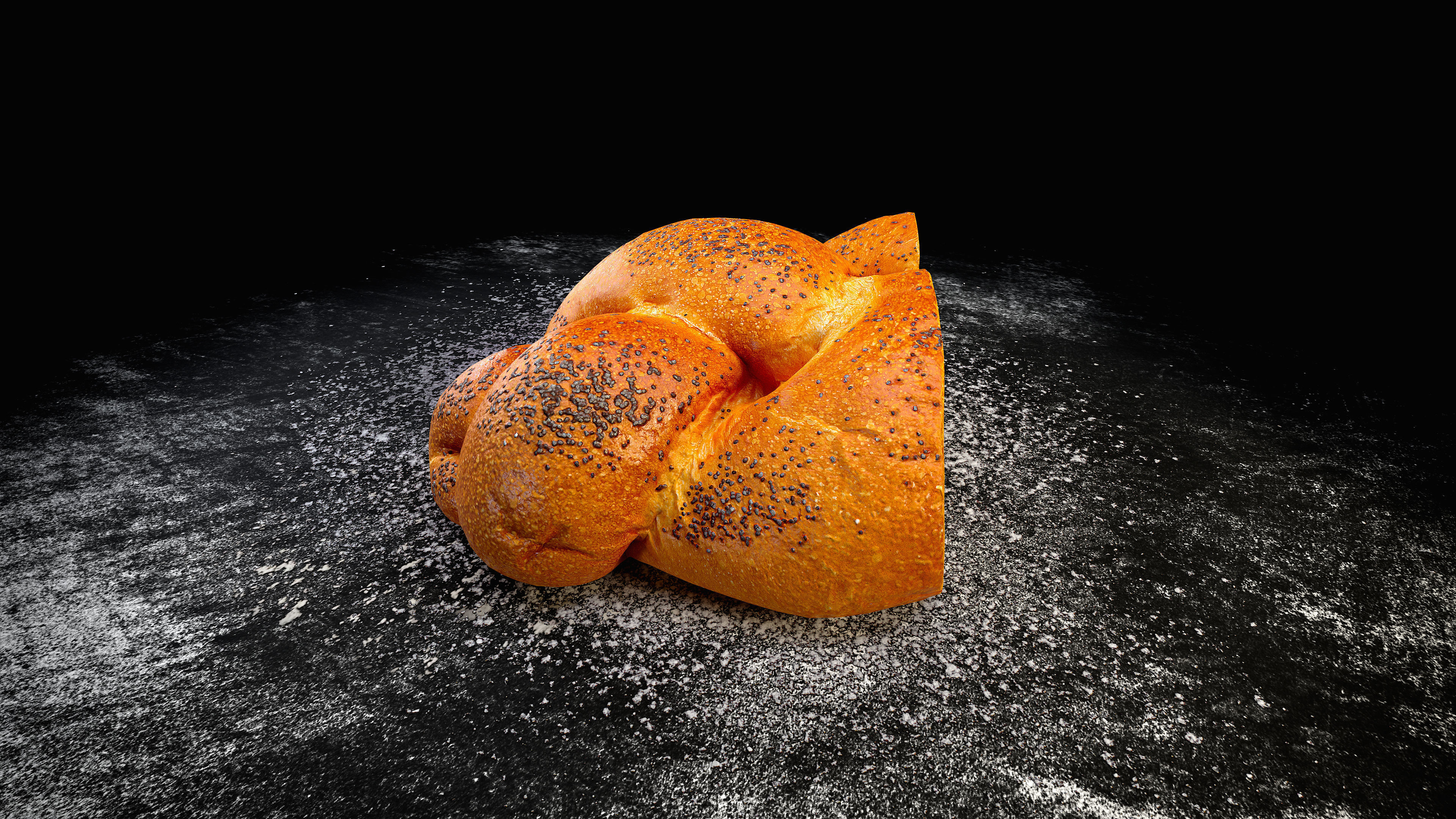 Bun With Poppy Seeds PBR Low-poly 3D model_1