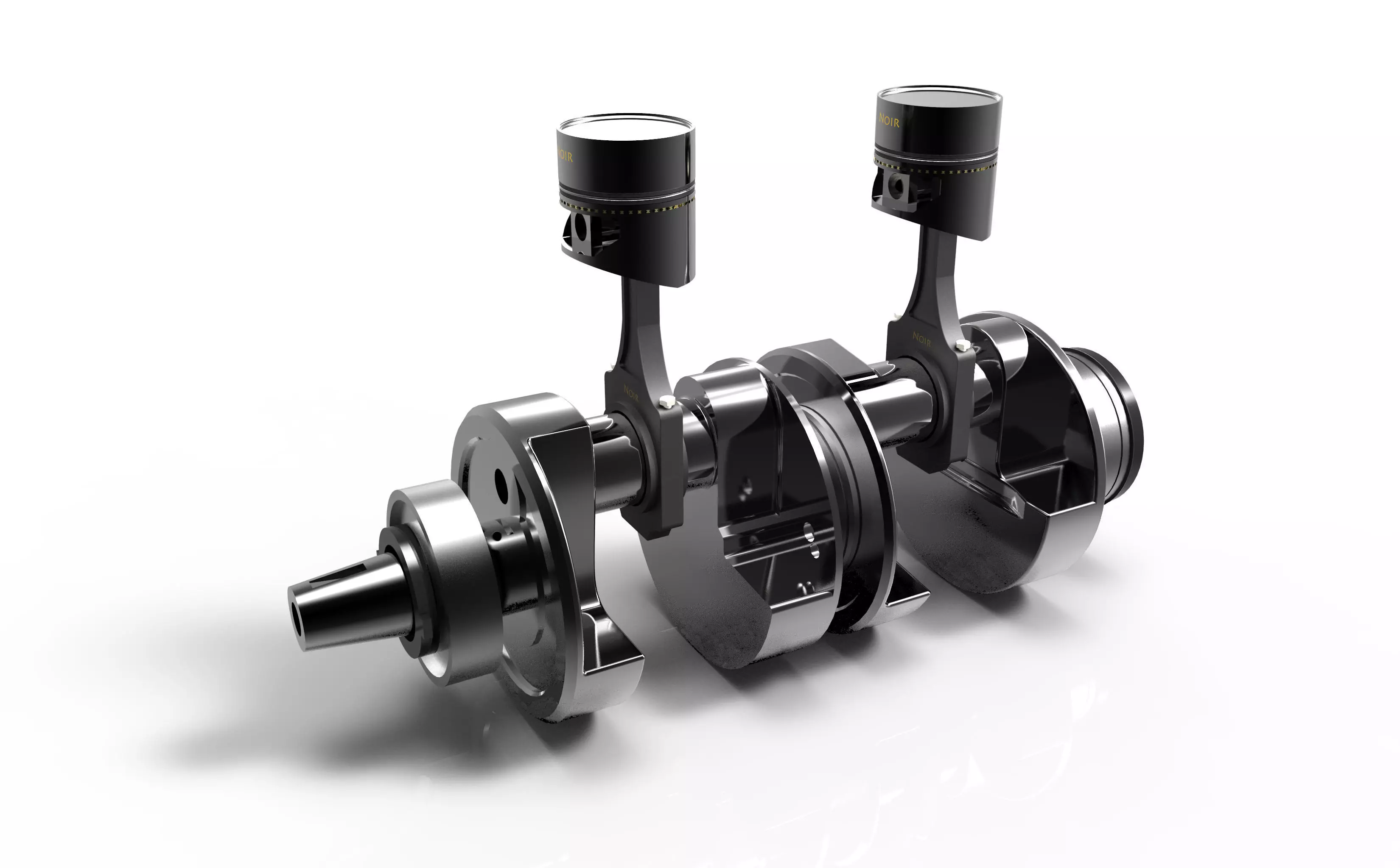 Motorcycle Piston and Crankshaft 3D model