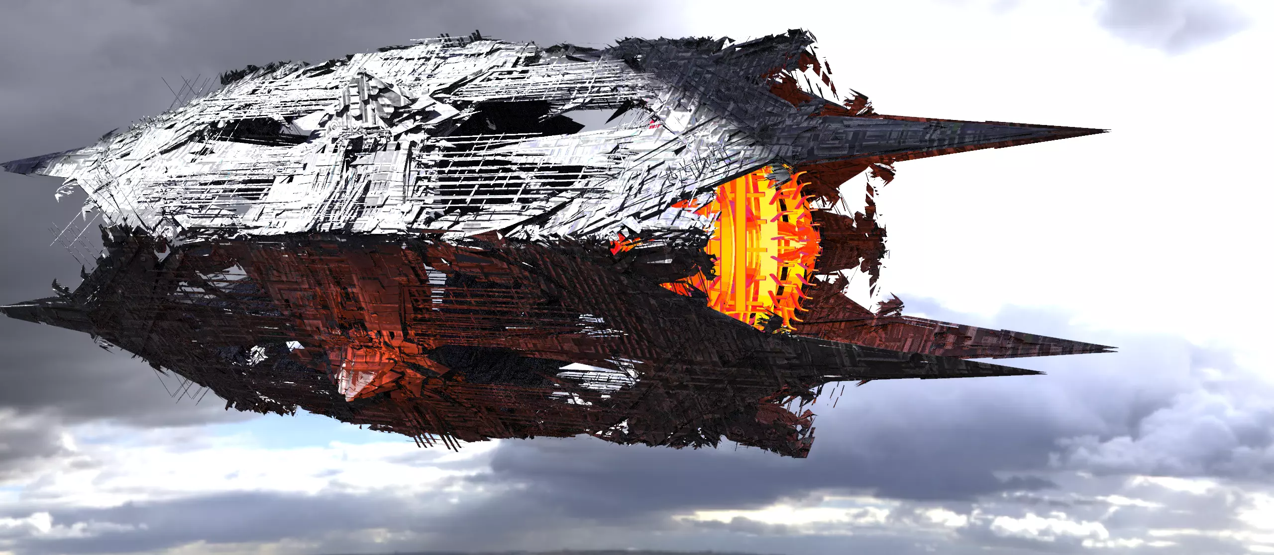 Grand Cigar Planet decimator ship 3D model_0