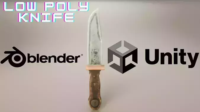 Hunters Vintage Wooden Knife Stylized Asset