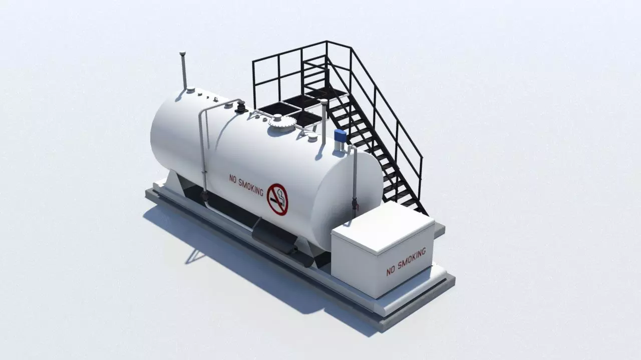 Fuel Tanks Gas Aviation Airport Scenery Library Low-poly 3D model