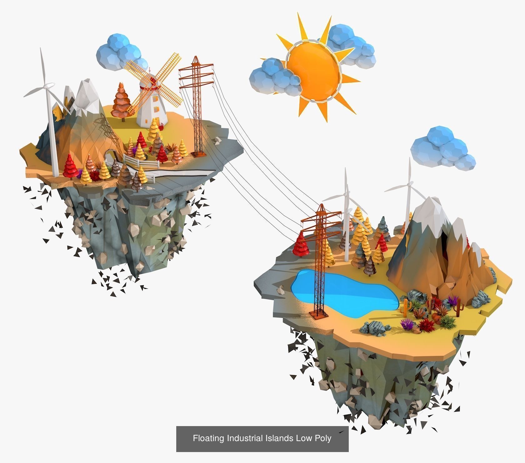 7 Models -Low Poly Scenes 3D Model Collection_1