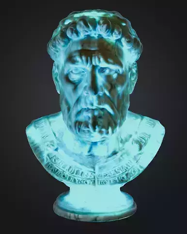 Neon statue head