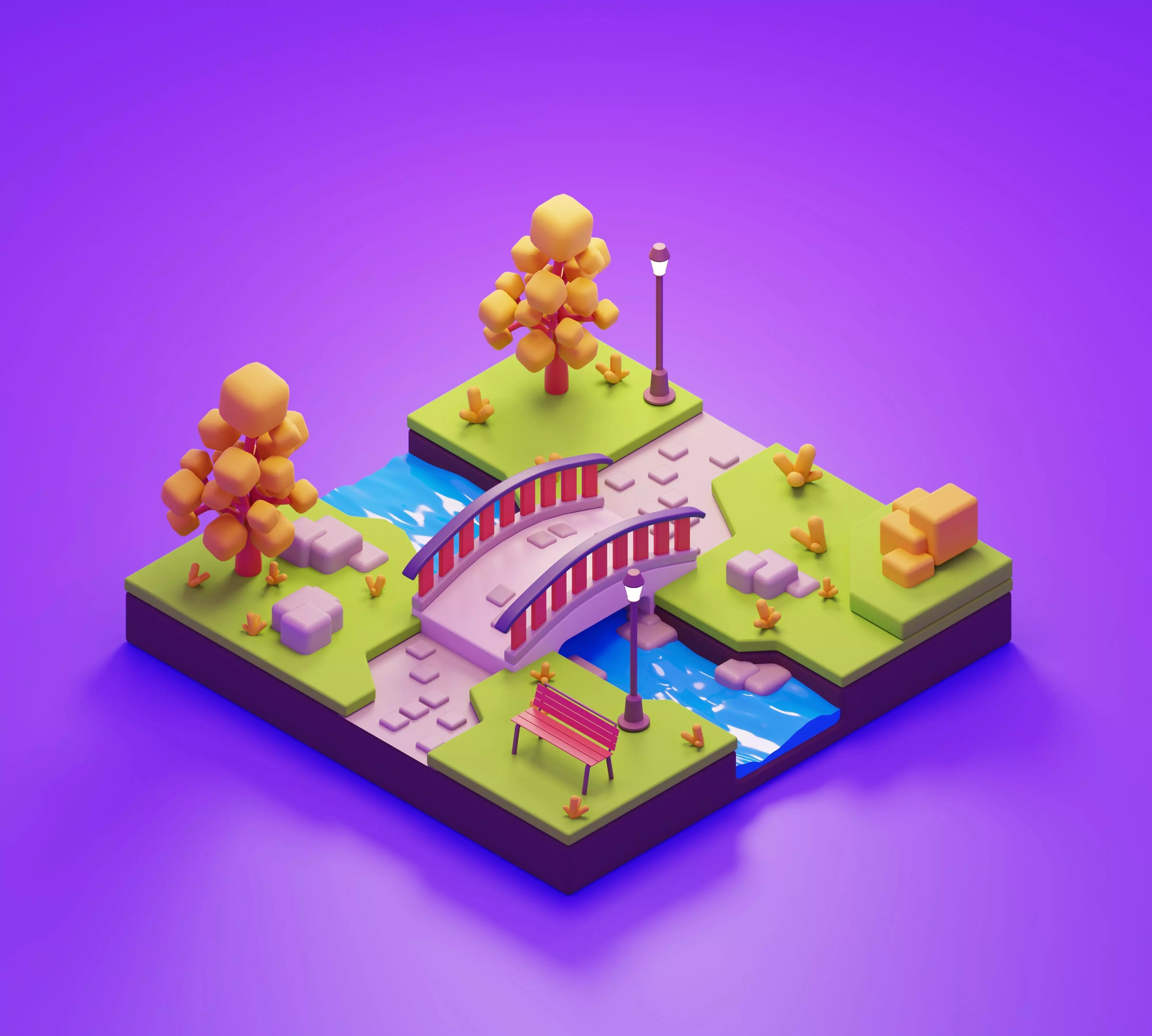 sunny park Free 3D model