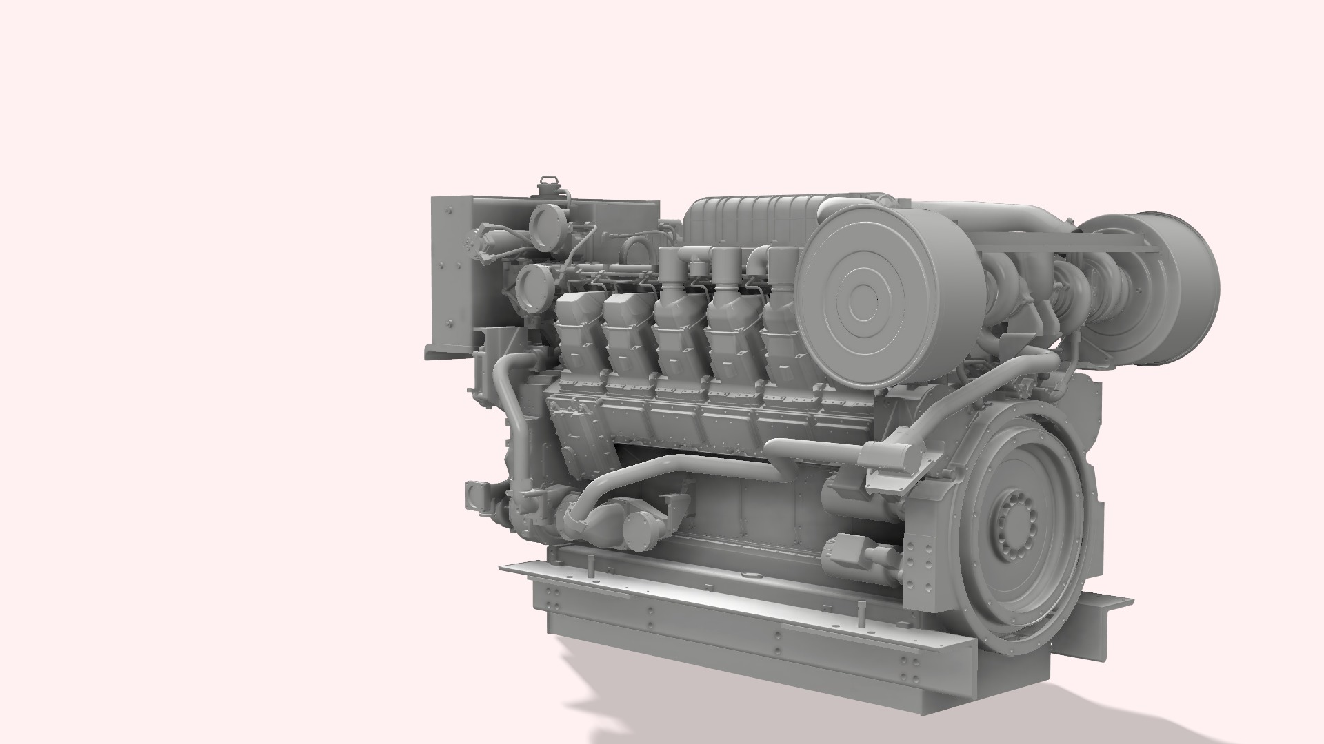Diesel engine 3512 Cat marine 3D print model_1
