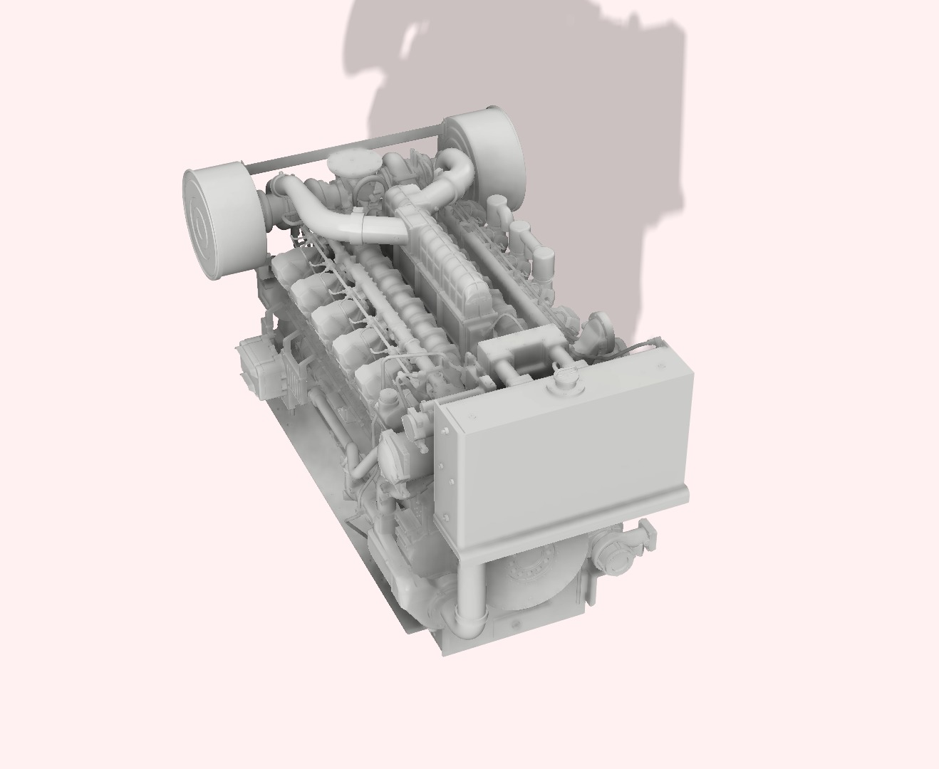Diesel engine 3512 Cat marine 3D print model_4