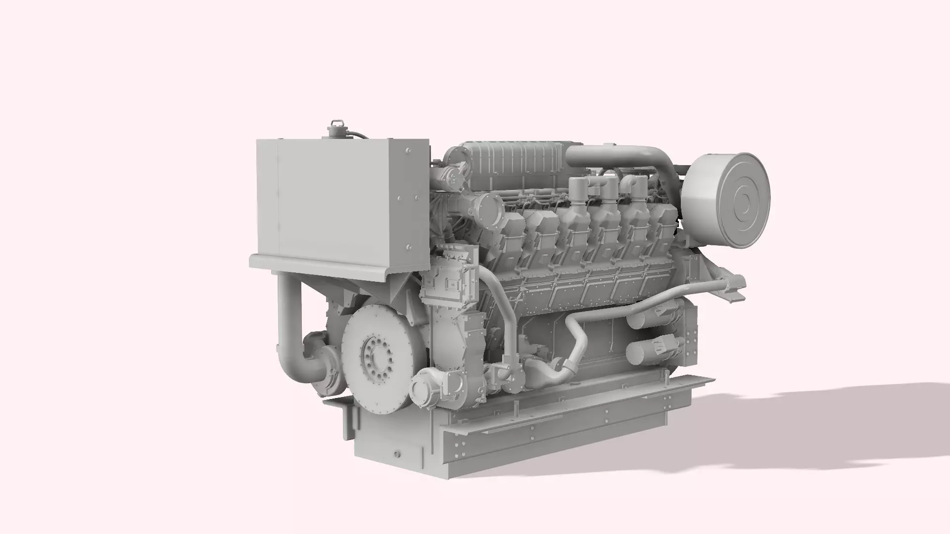 Diesel engine 3512 Cat marine 3D print model_0
