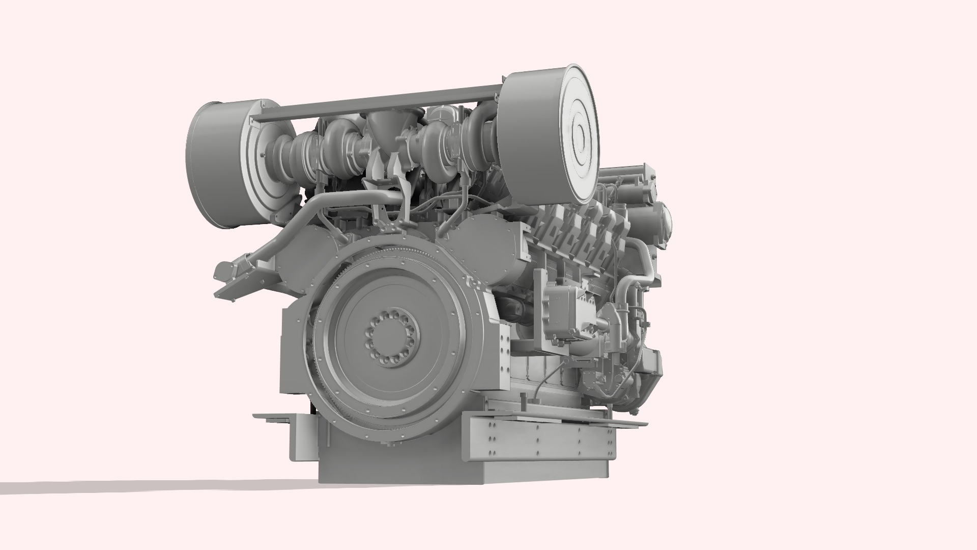 Diesel engine 3512 Cat marine 3D print model_2