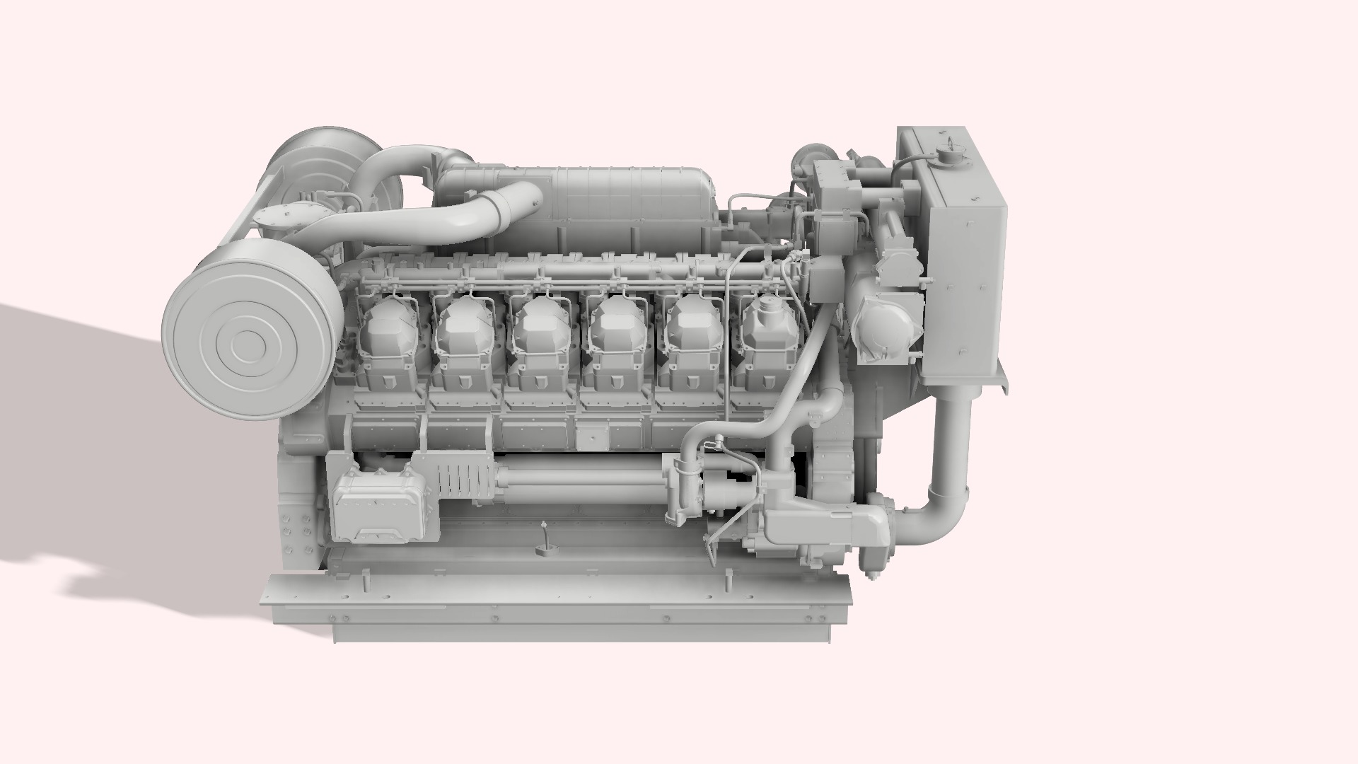 Diesel engine 3512 Cat marine 3D print model_3