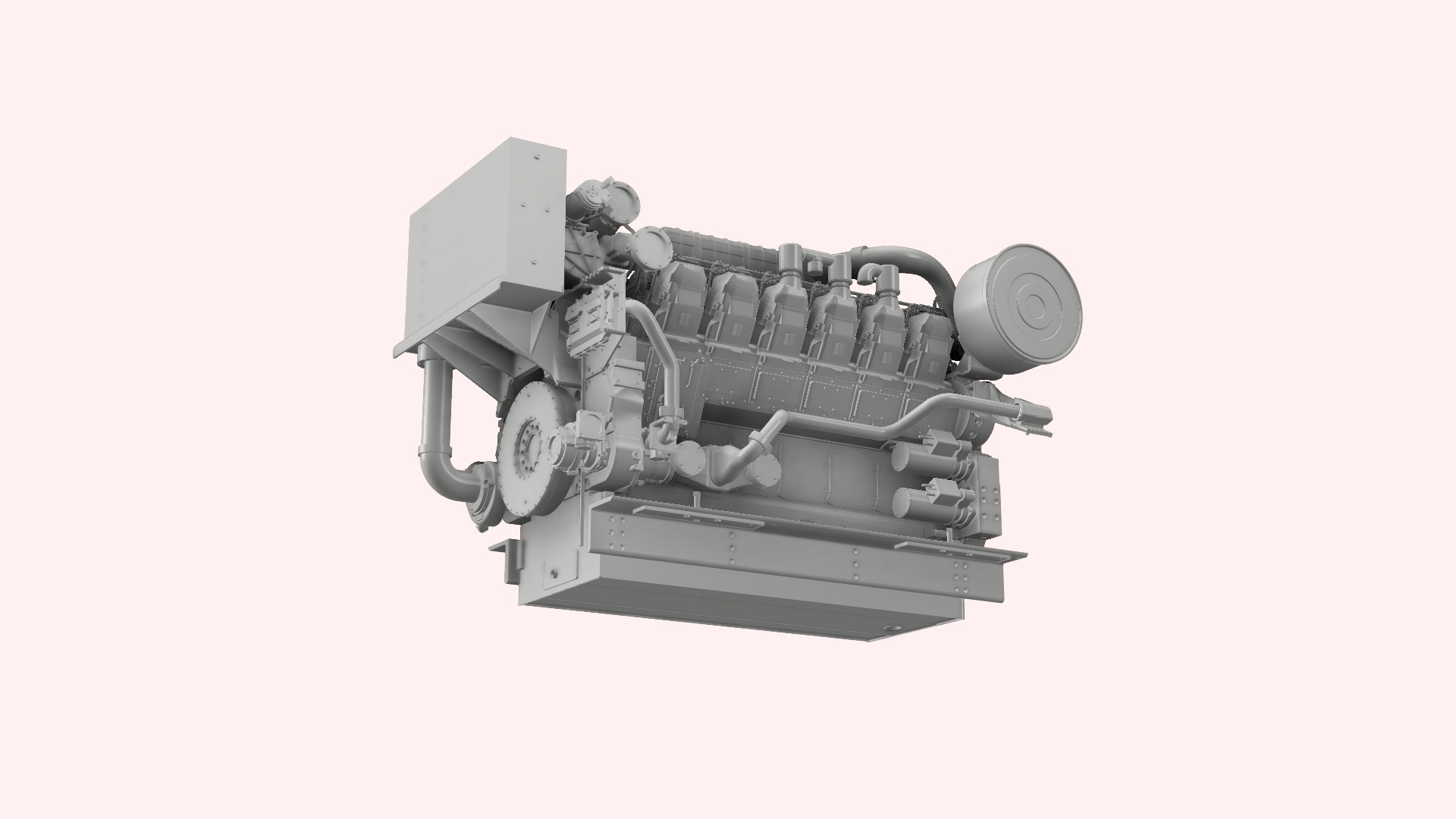 Diesel engine 3512 Cat marine 3D print model_5