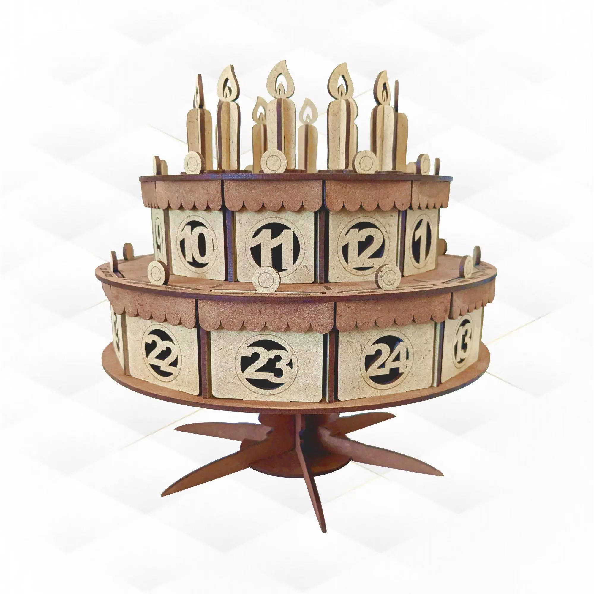 Advent calendar Cake laser cut design 3D print model_0