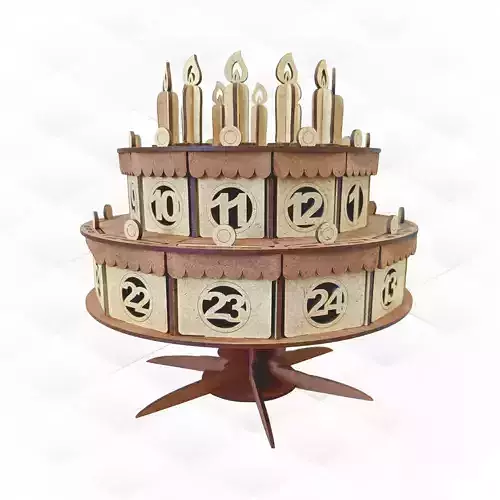 Advent calendar Cake laser cut design 3D print model