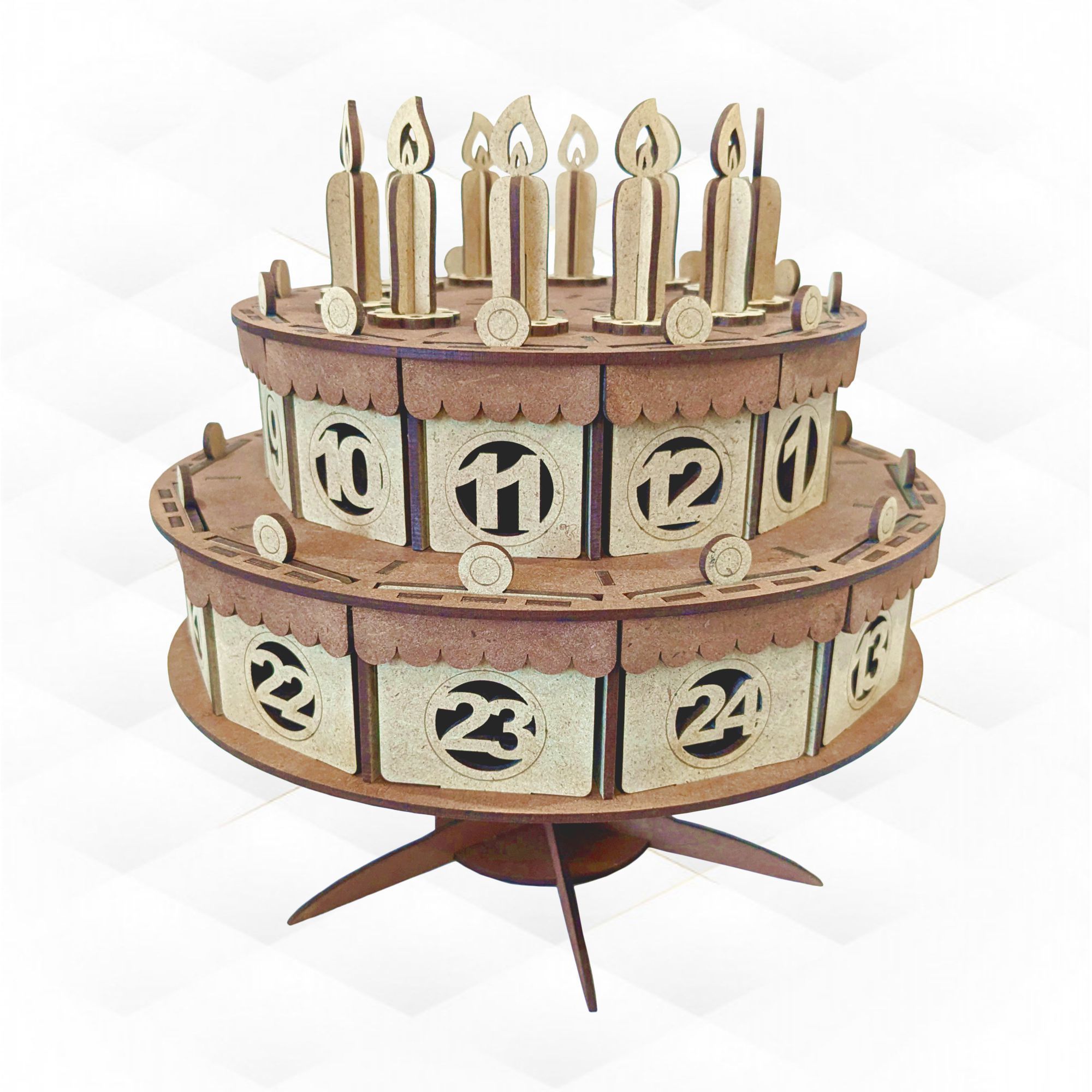 Advent calendar Cake laser cut design 3D print model_1