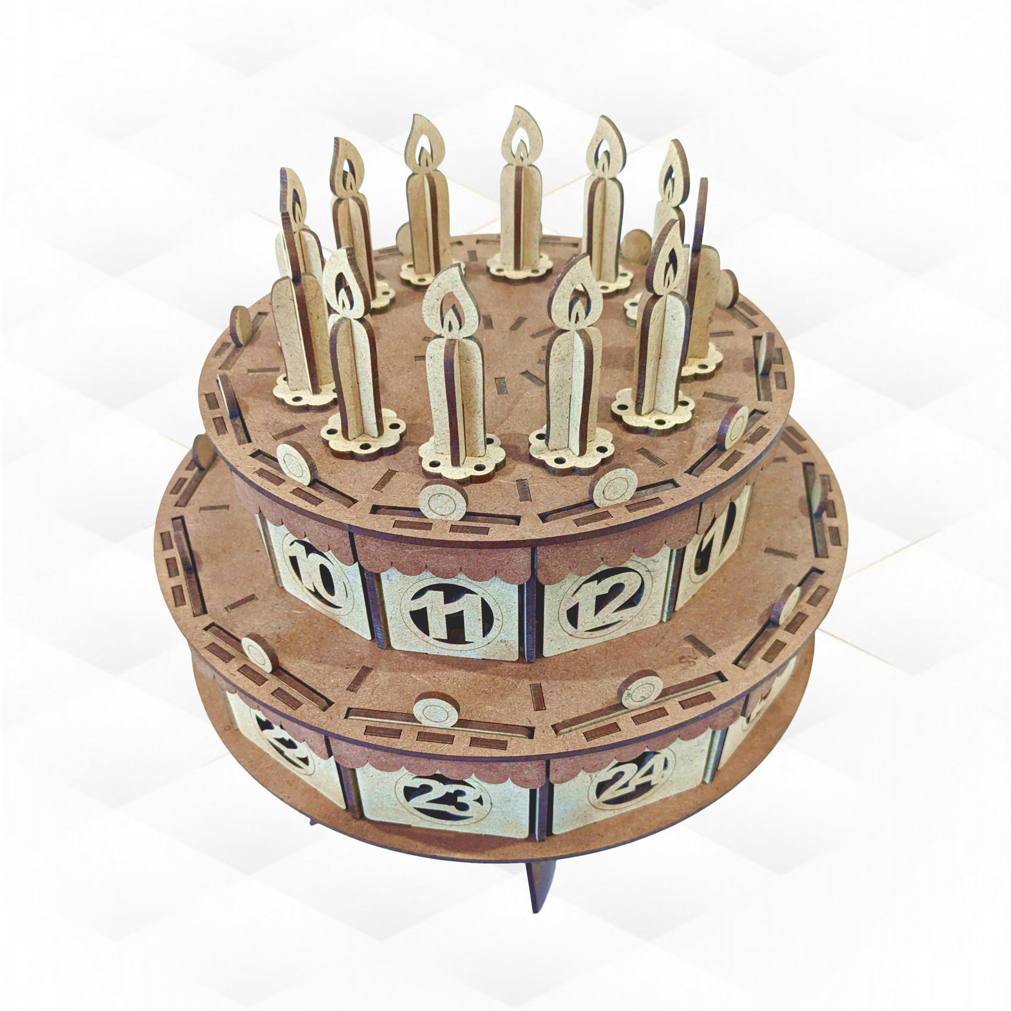 Advent calendar Cake laser cut design 3D print model_2
