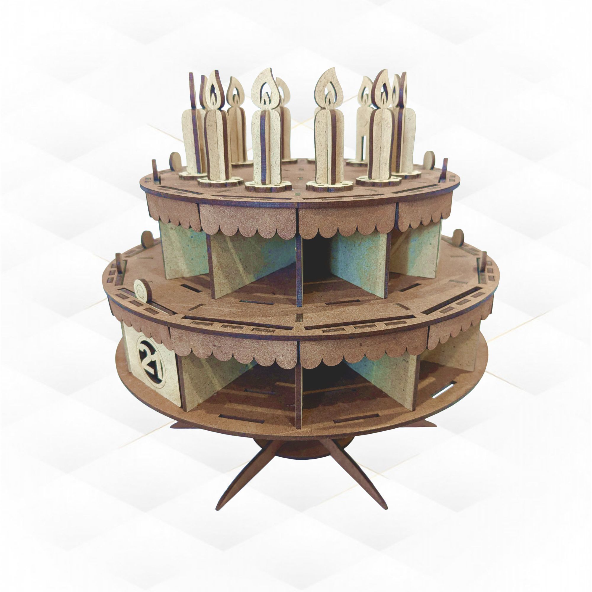 Advent calendar Cake laser cut design 3D print model_3