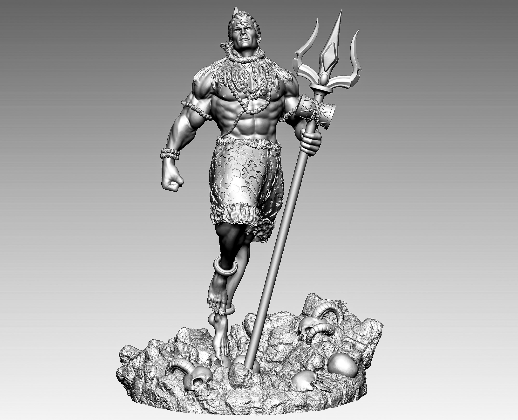 Lord shiva 3D print model_4