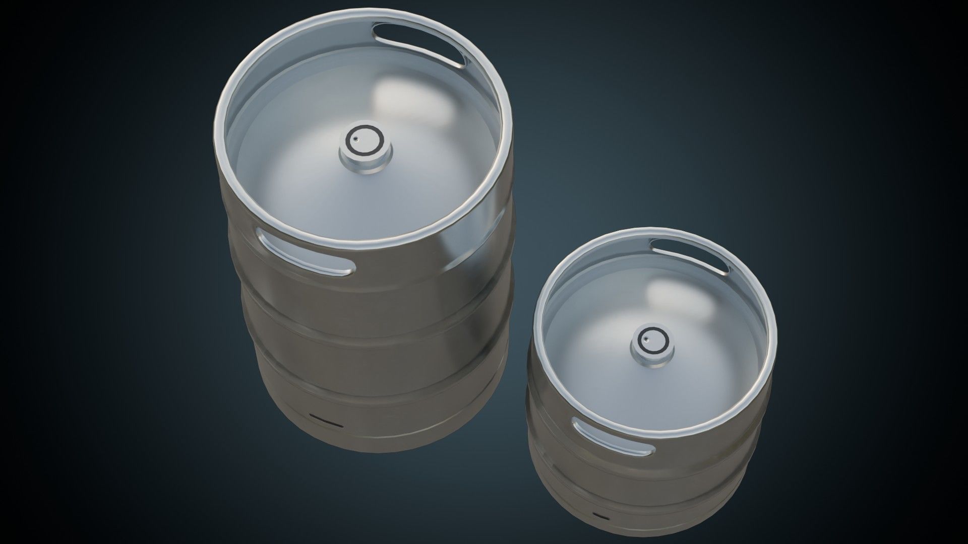 Beer Kegs 1A Low-poly 3D model_2