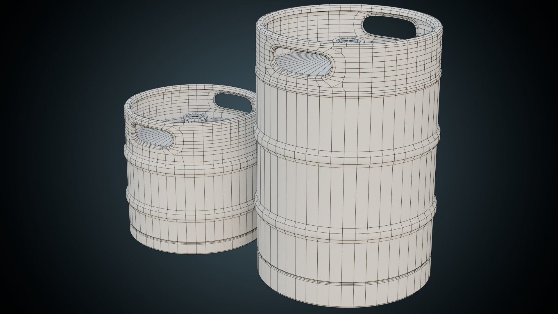 Beer Kegs 1A Low-poly 3D model_5