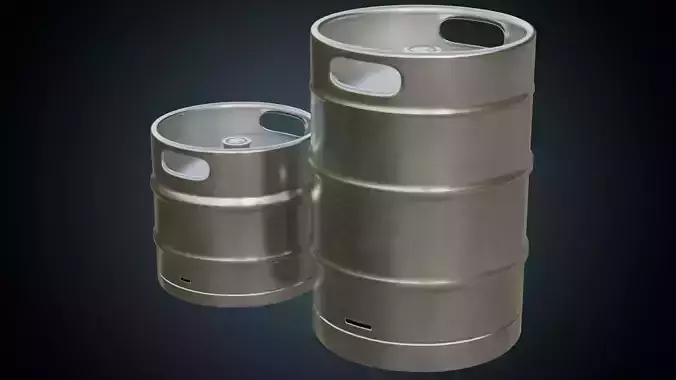 Beer Kegs 1A Low-poly 3D model